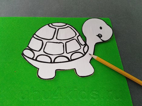 Аппликация Черепаха из бумаги для детей (шаблоны)